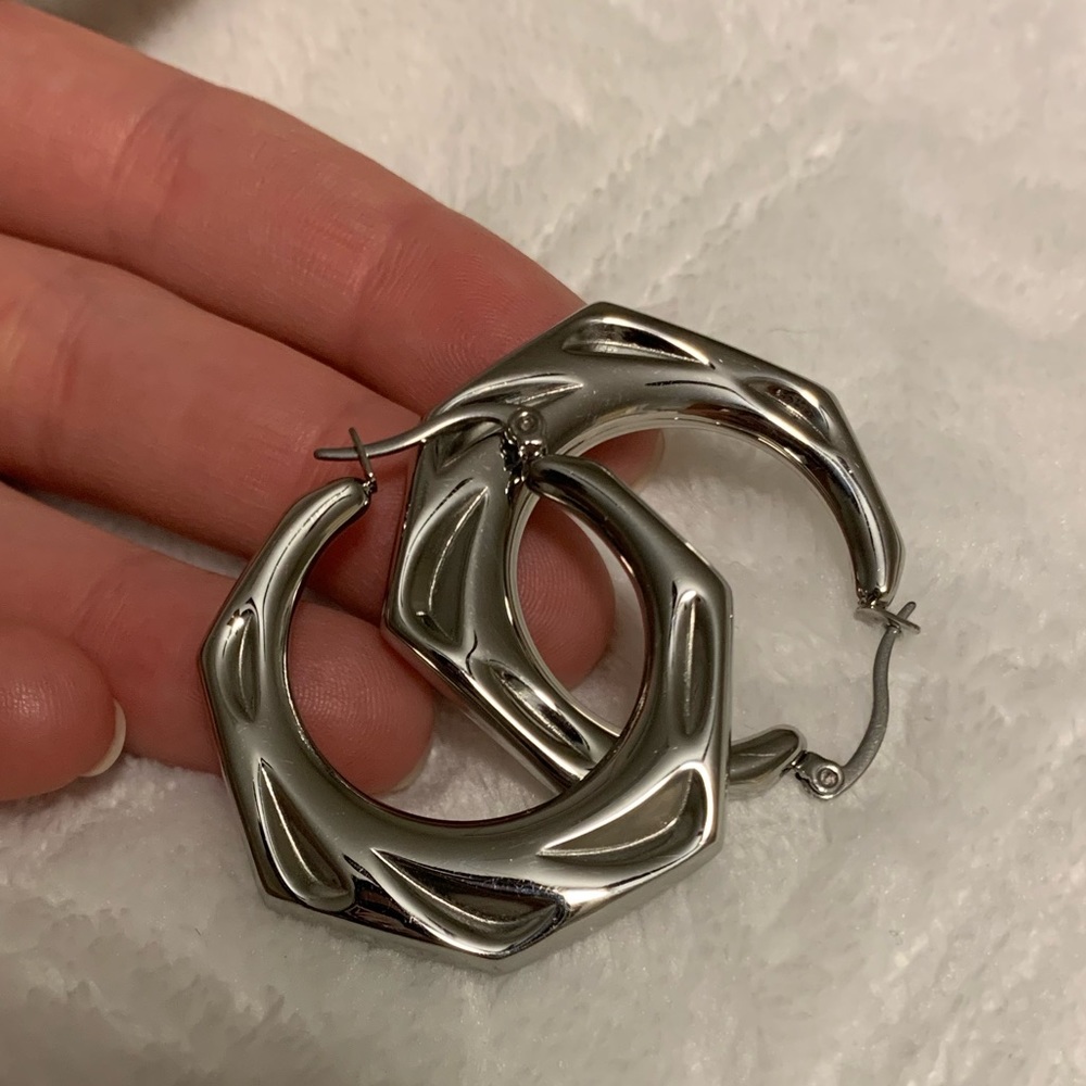 Fun trendy silver earrings